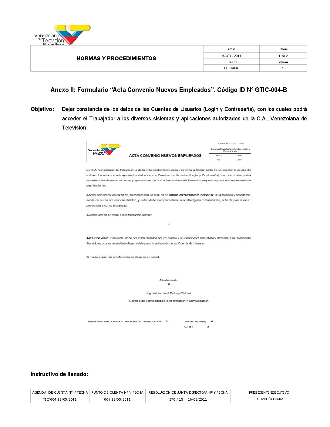 Acta Convenio Nuevos Empleados