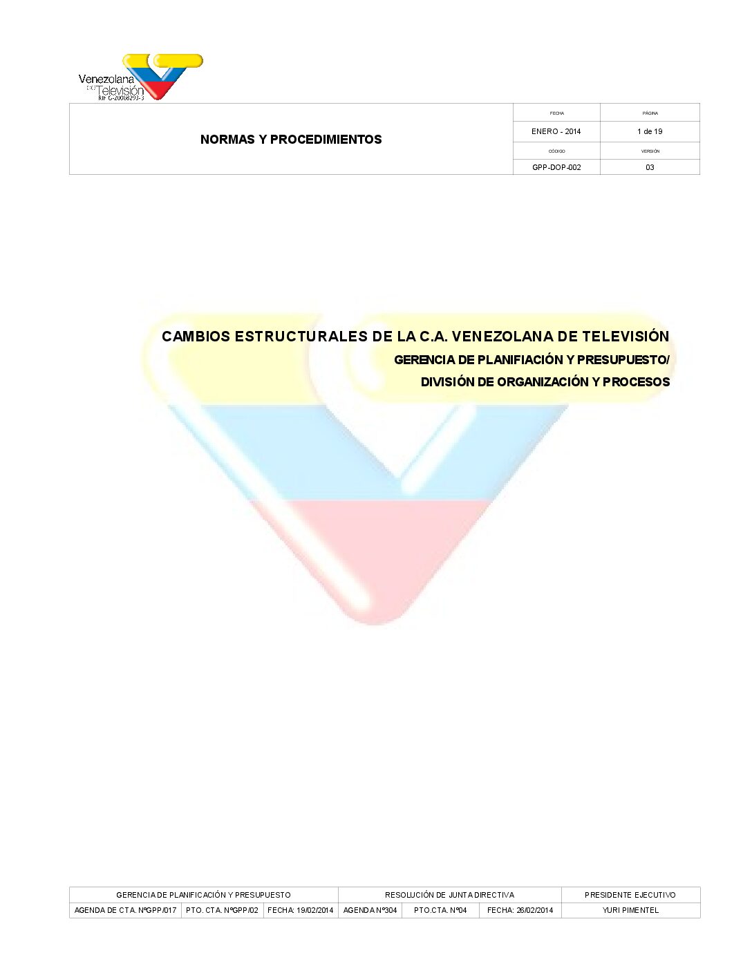 Cambios Estructurales C.A. VTV