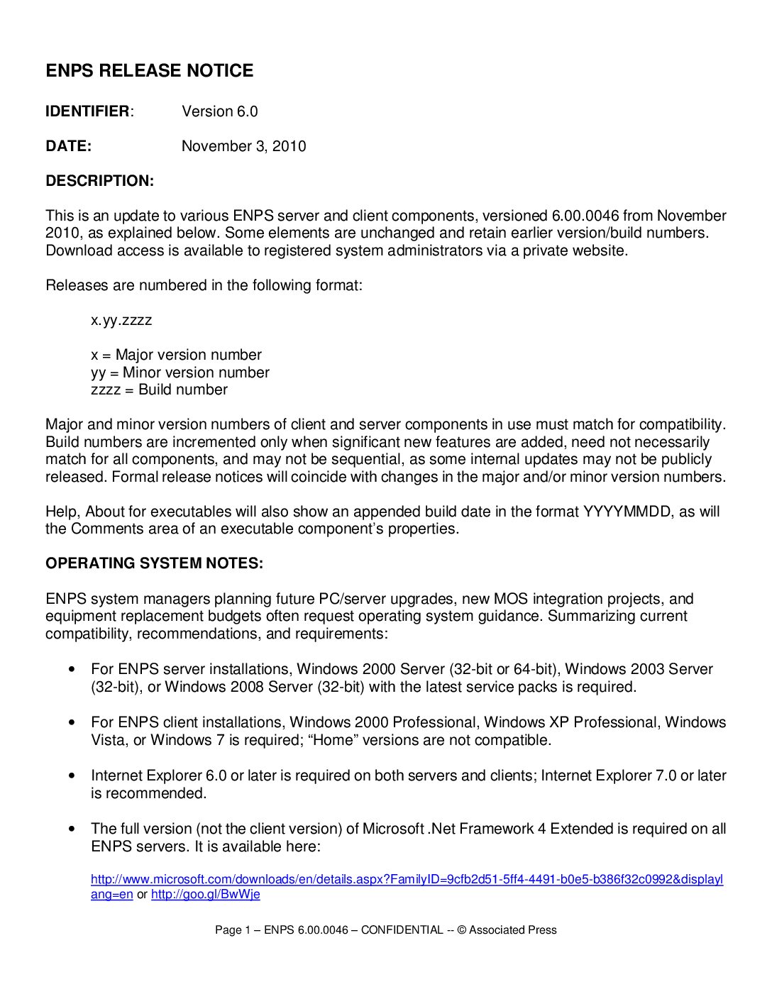 ENPS 6000-0046 Release Notes