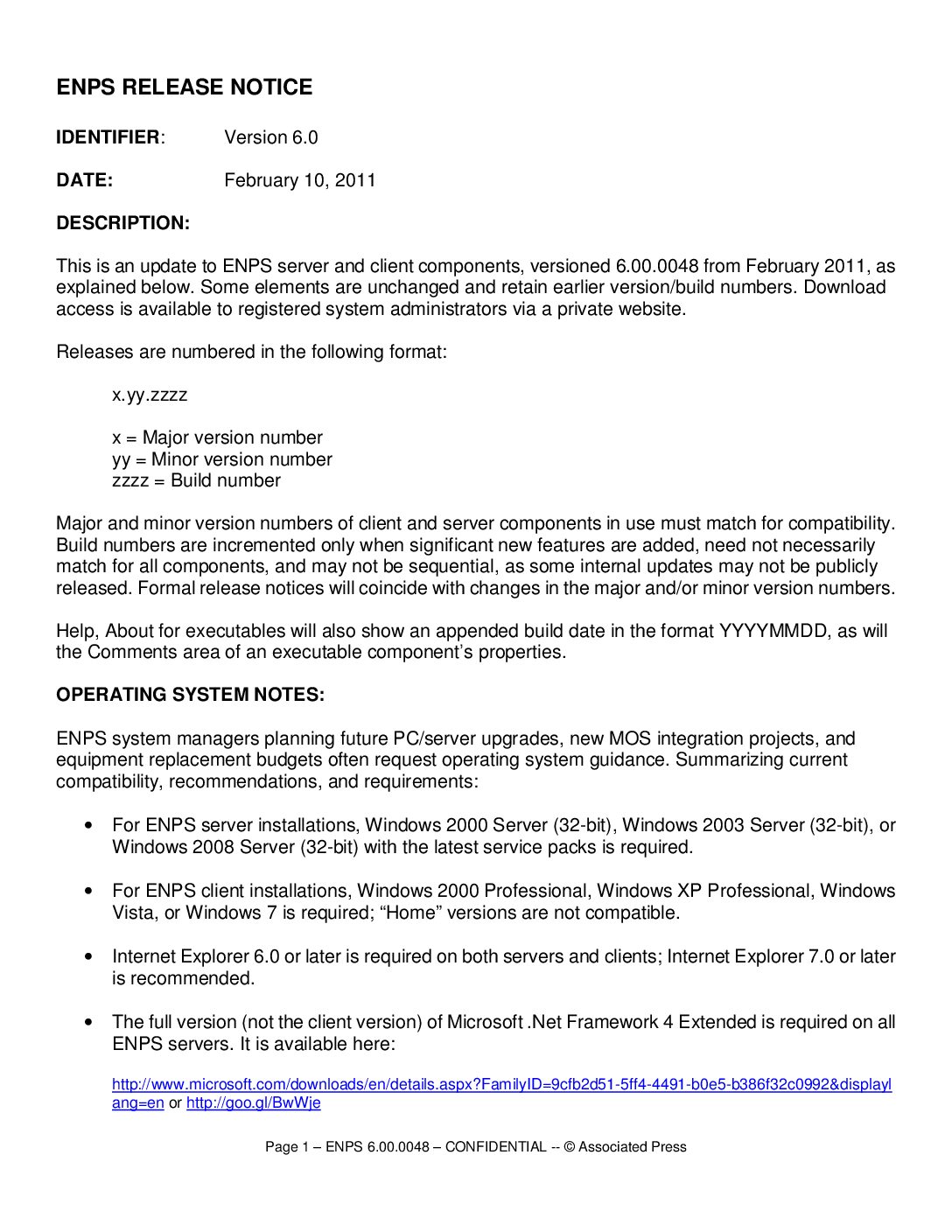 ENPS 6000-0048 Release Notes