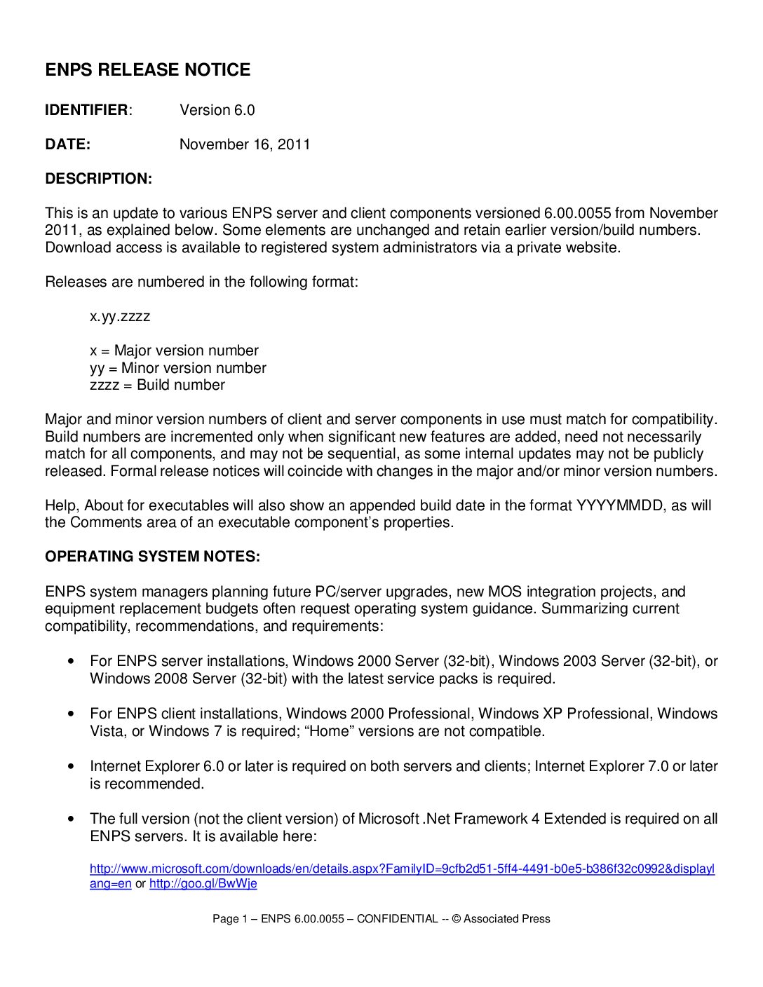 ENPS 6000-0055 Release Notes