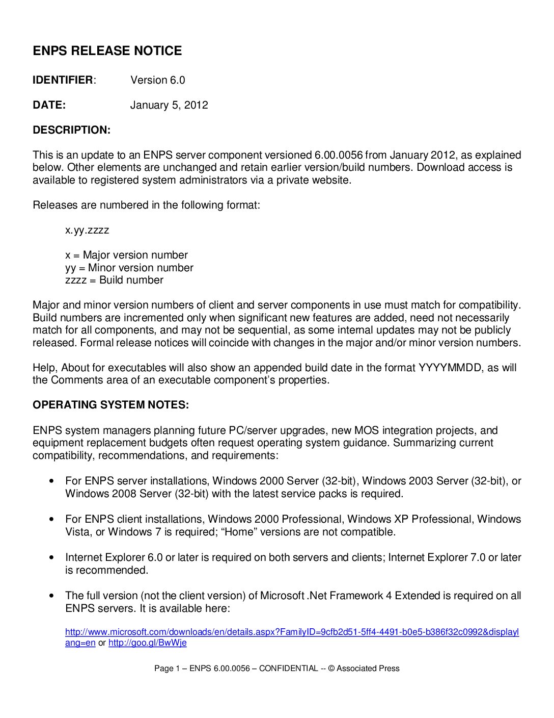 ENPS 6000-0056 Release Notes