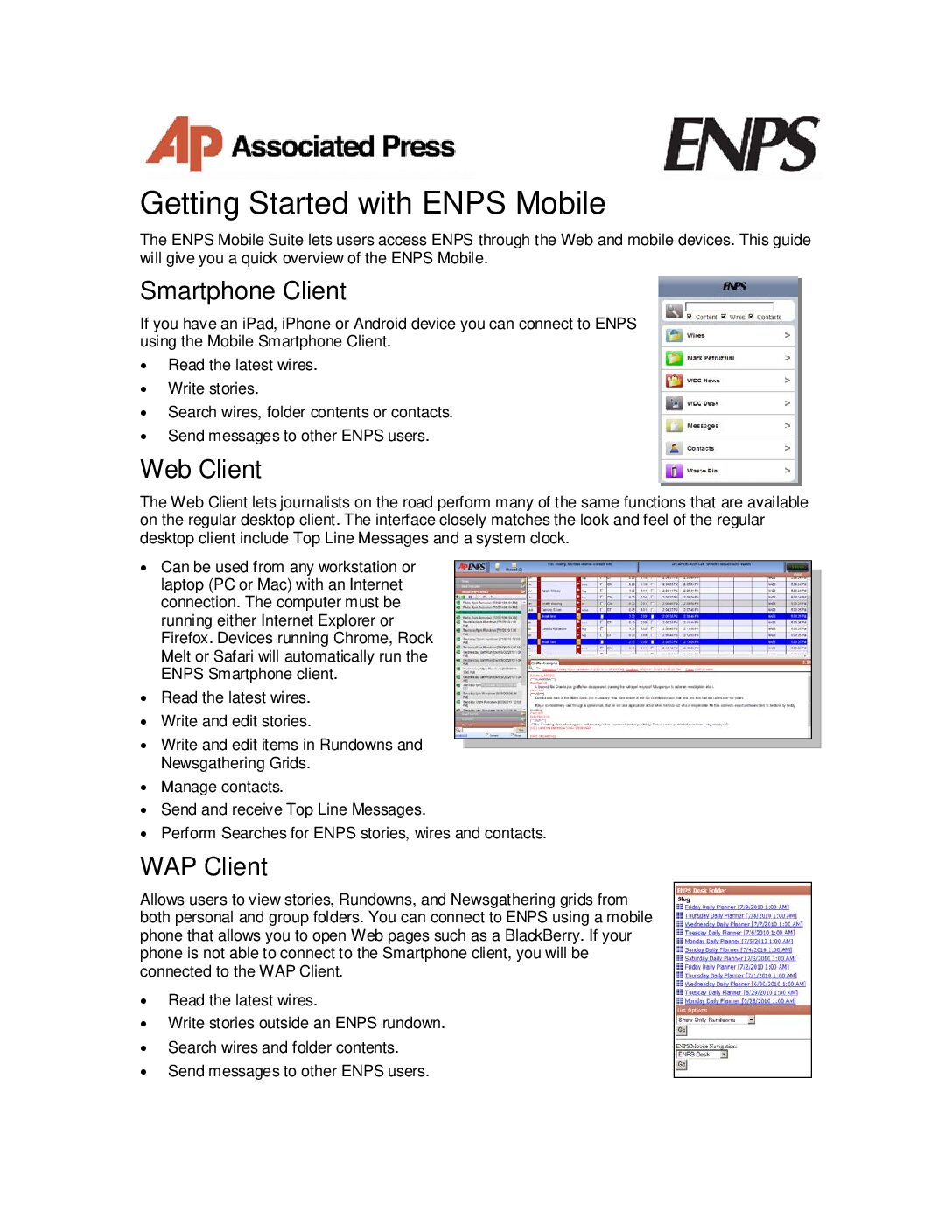 ENPS QuickStart Guide – ENPS Mobile