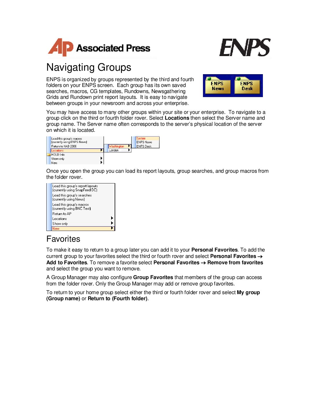 ENPS QuickStart Guide – Navigating Groups