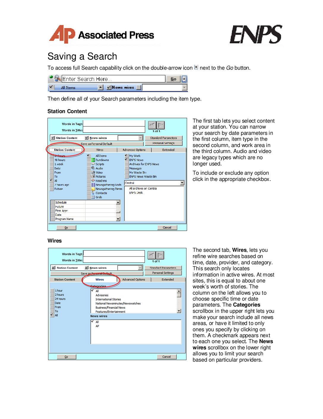 ENPS QuickStart Guide – Saving Your Searches