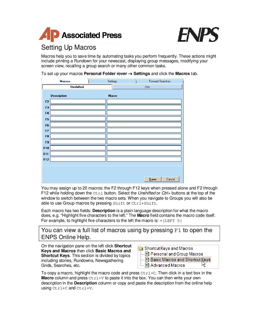 ENPS QuickStart Guide – Setting Up Macros