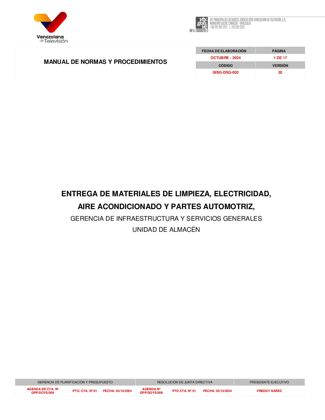 Entrega de materiales de Limpieza, Aire Acondicionado, Elect y Aut