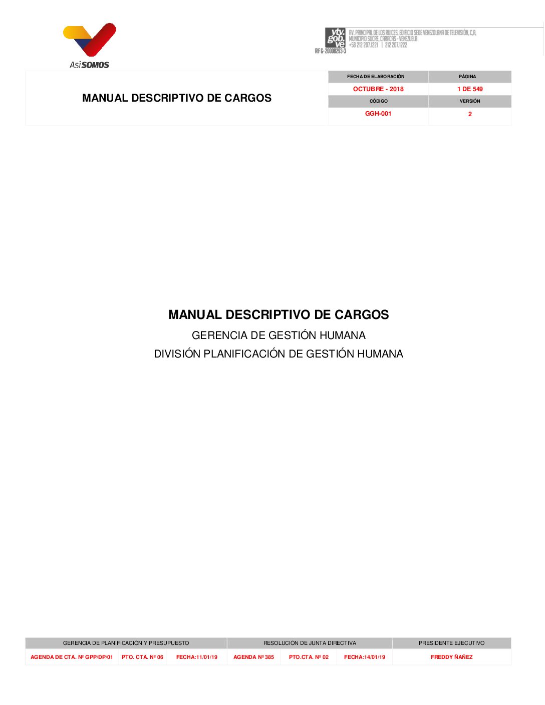 MANUAL DESCRIPTIVO DE CARGOS