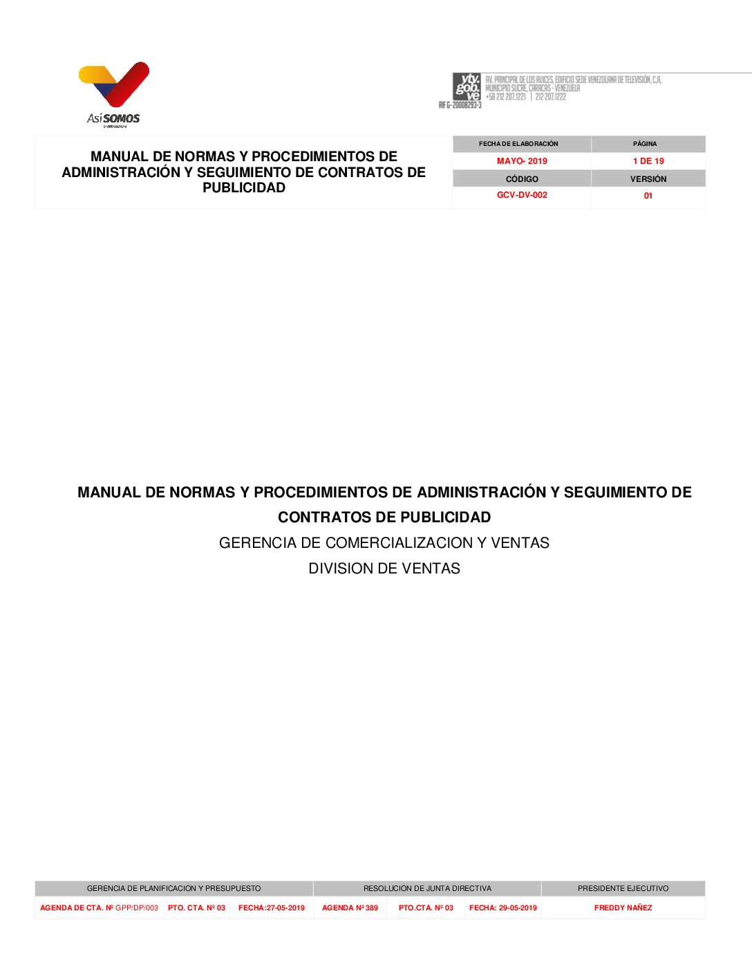 MNP Administración y Seguimiento de Contrato de Publicidad