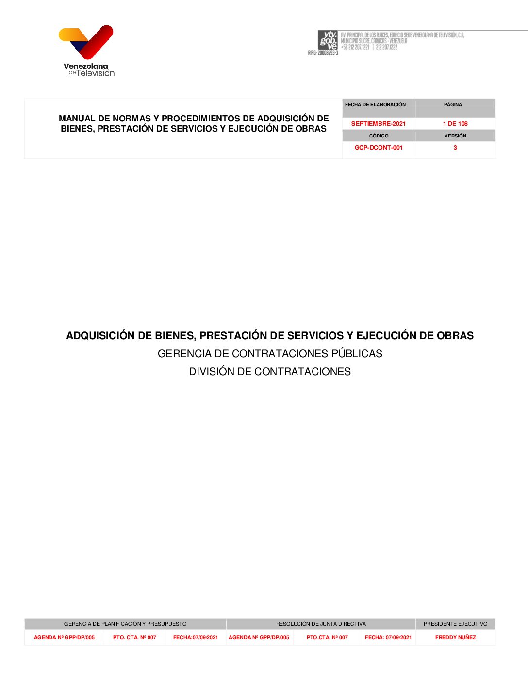 MNP Adquisición de Bienes, Prestación de Servicios y Ejec de Obras