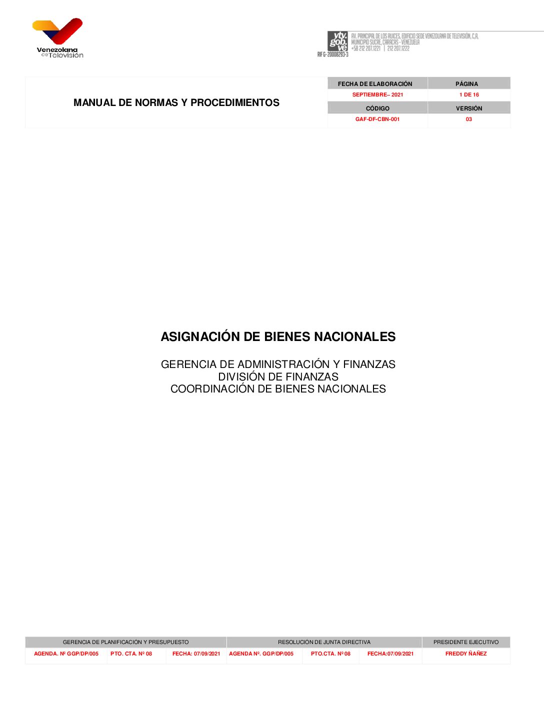 MNP Asignación de Bienes Nacionales