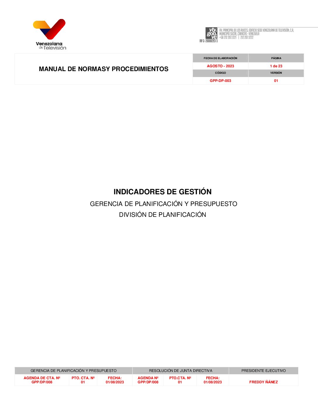 MNP de Indicadores de Gestion