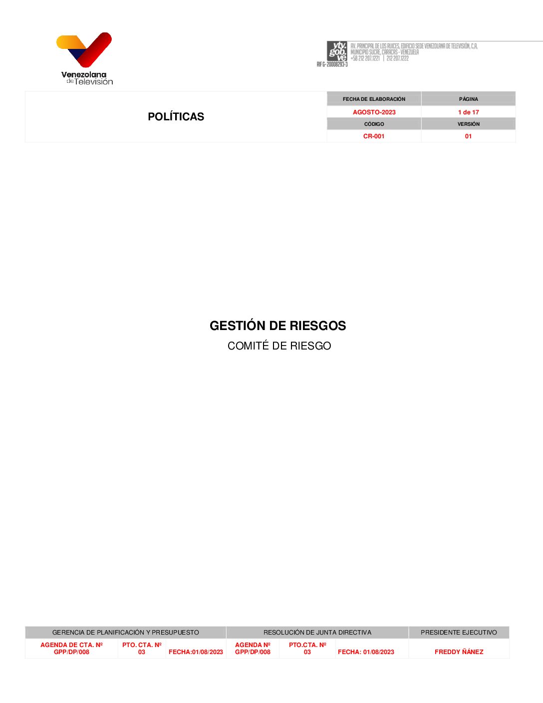 MPoliticas de Gestión de Riesgo