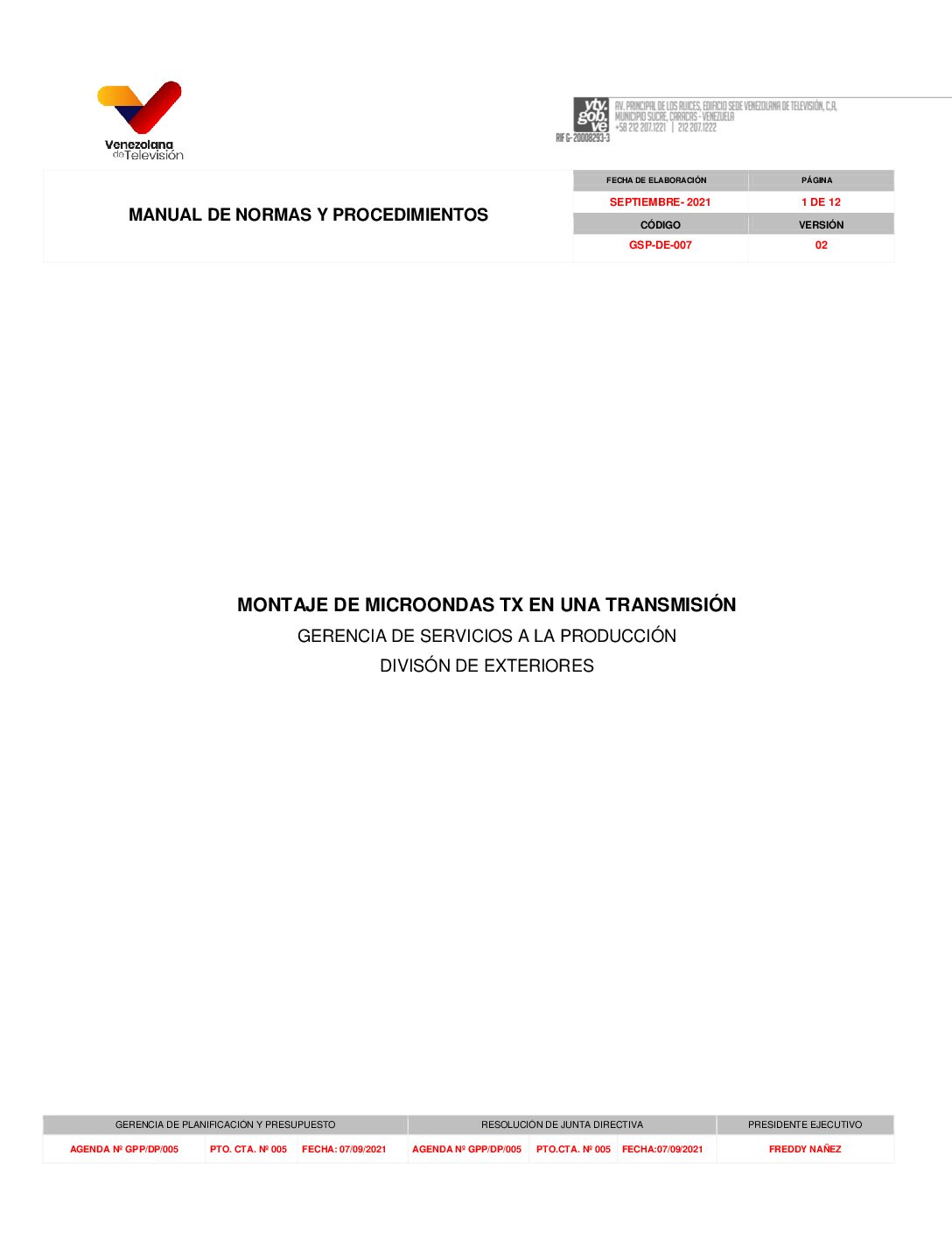 Montaje de microondas tx en una trasmisión