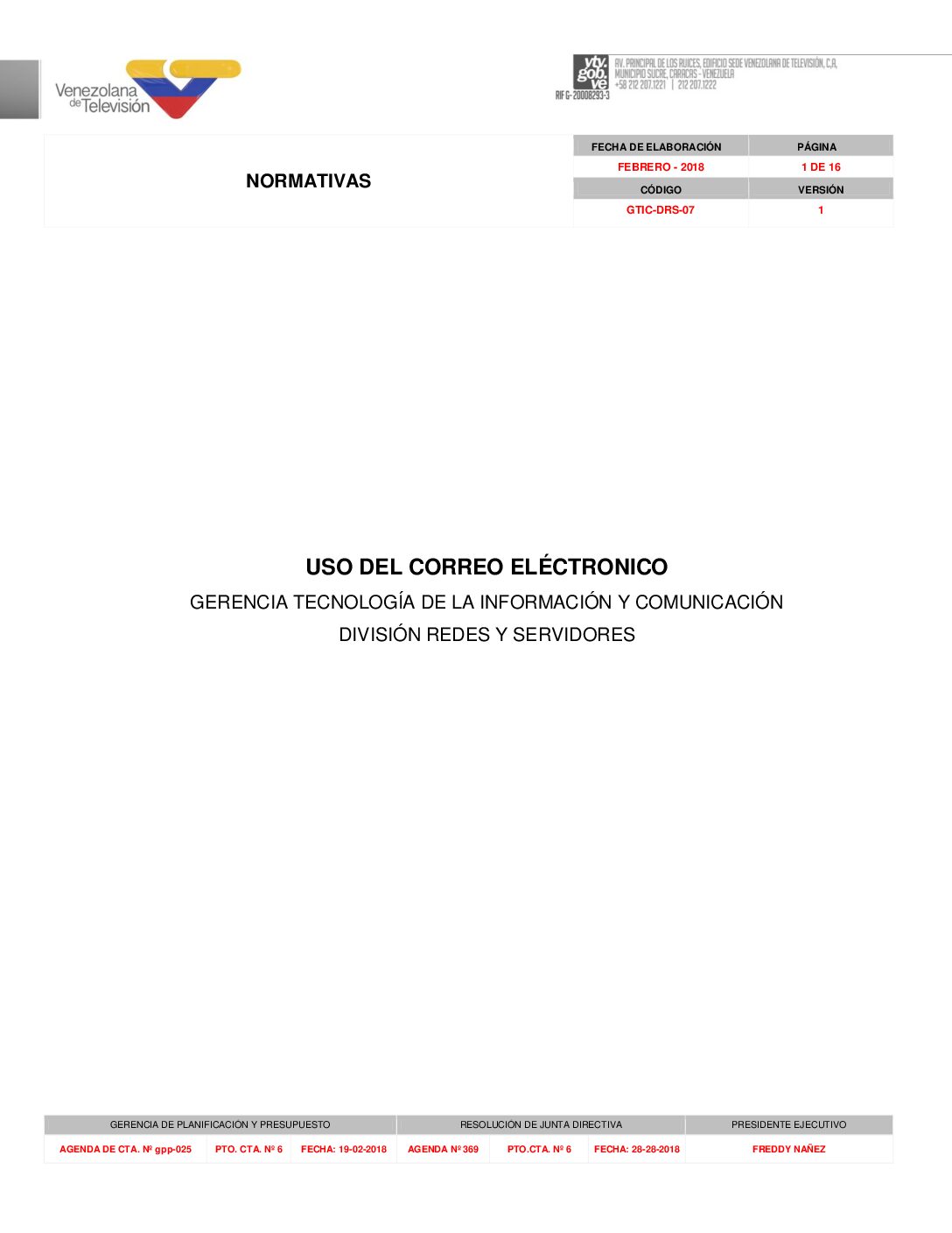 NORMATIVA DE USO E CORREO ELECTRONICO