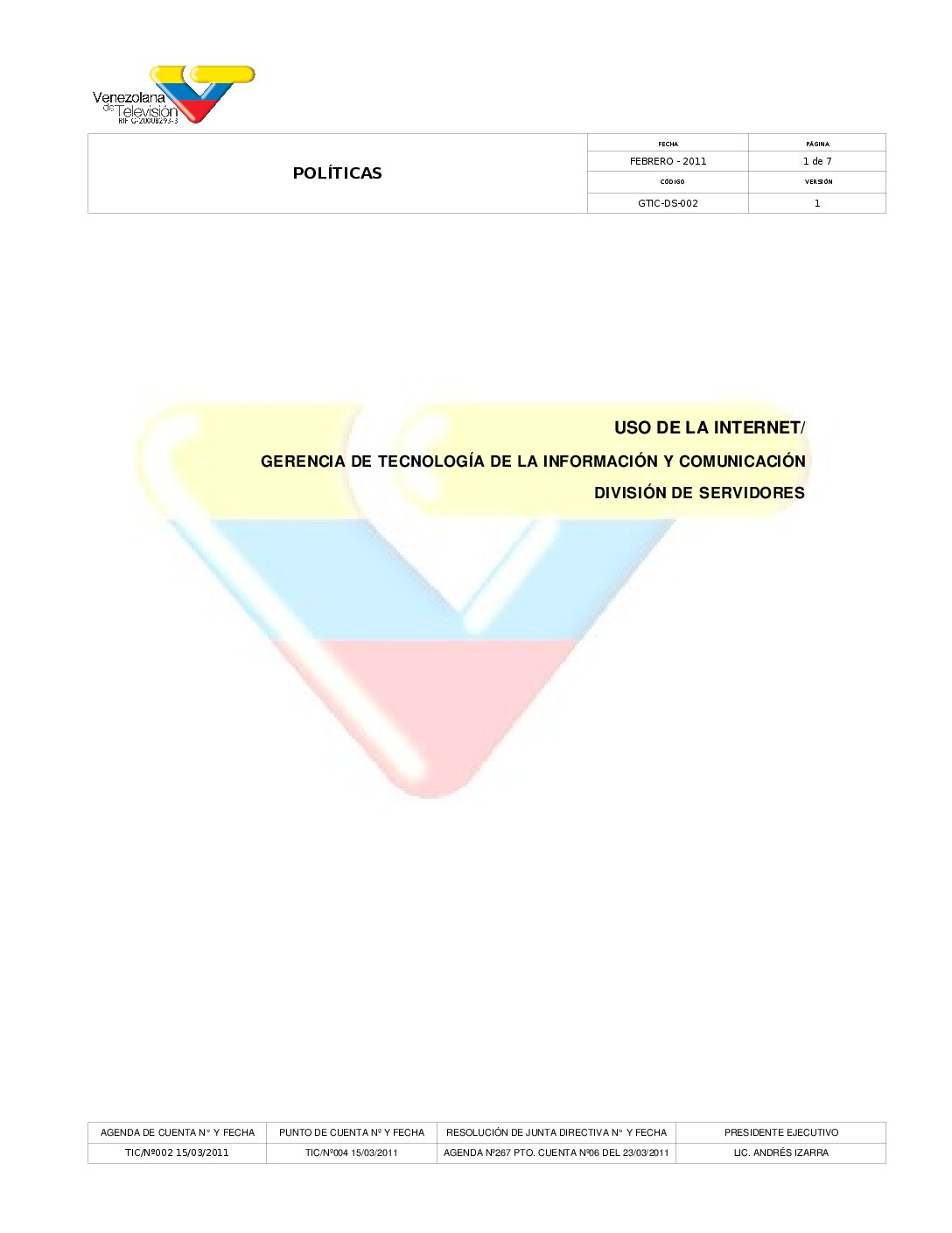 Politicas Uso de la Internet