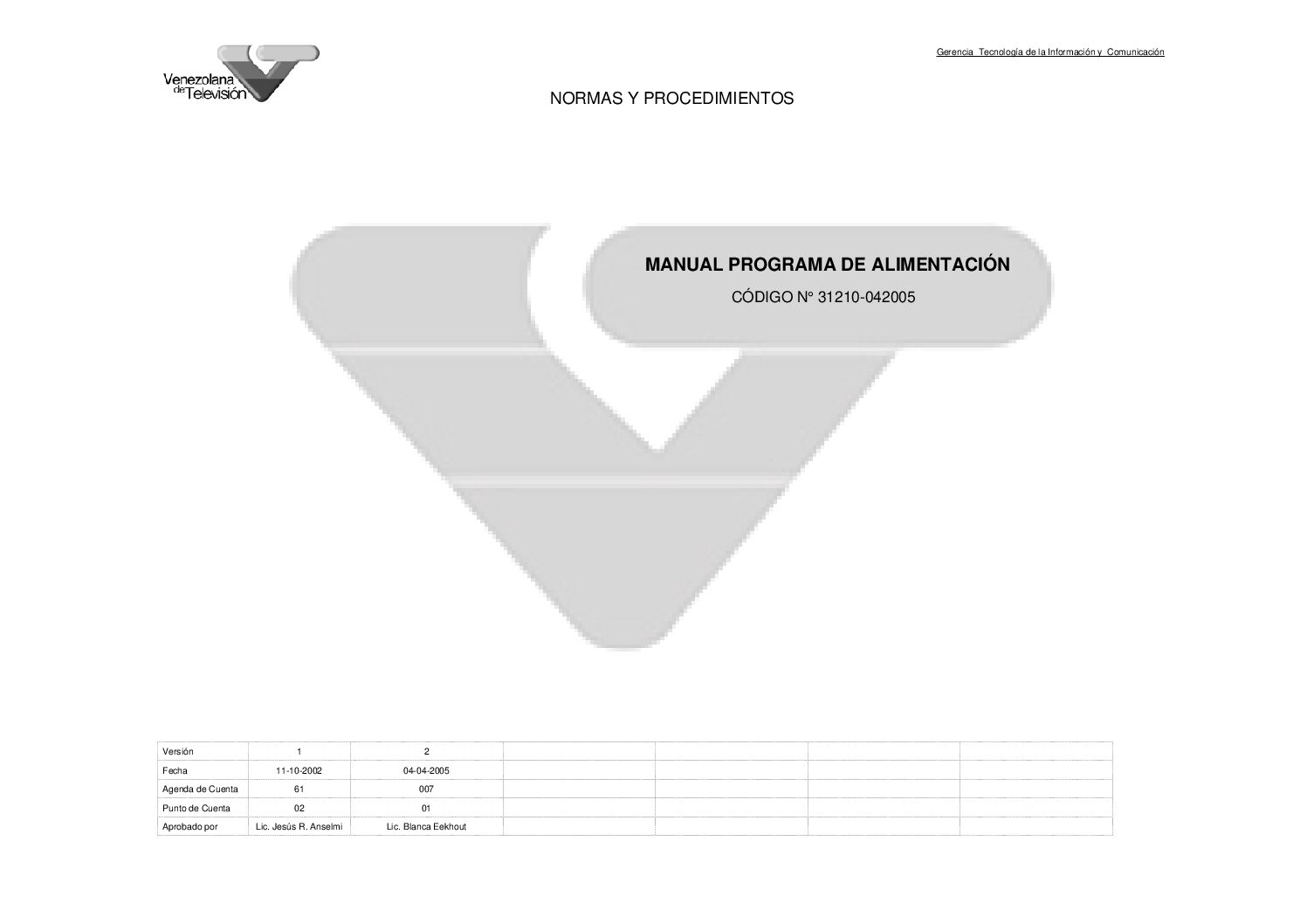 Programa de Alimientación