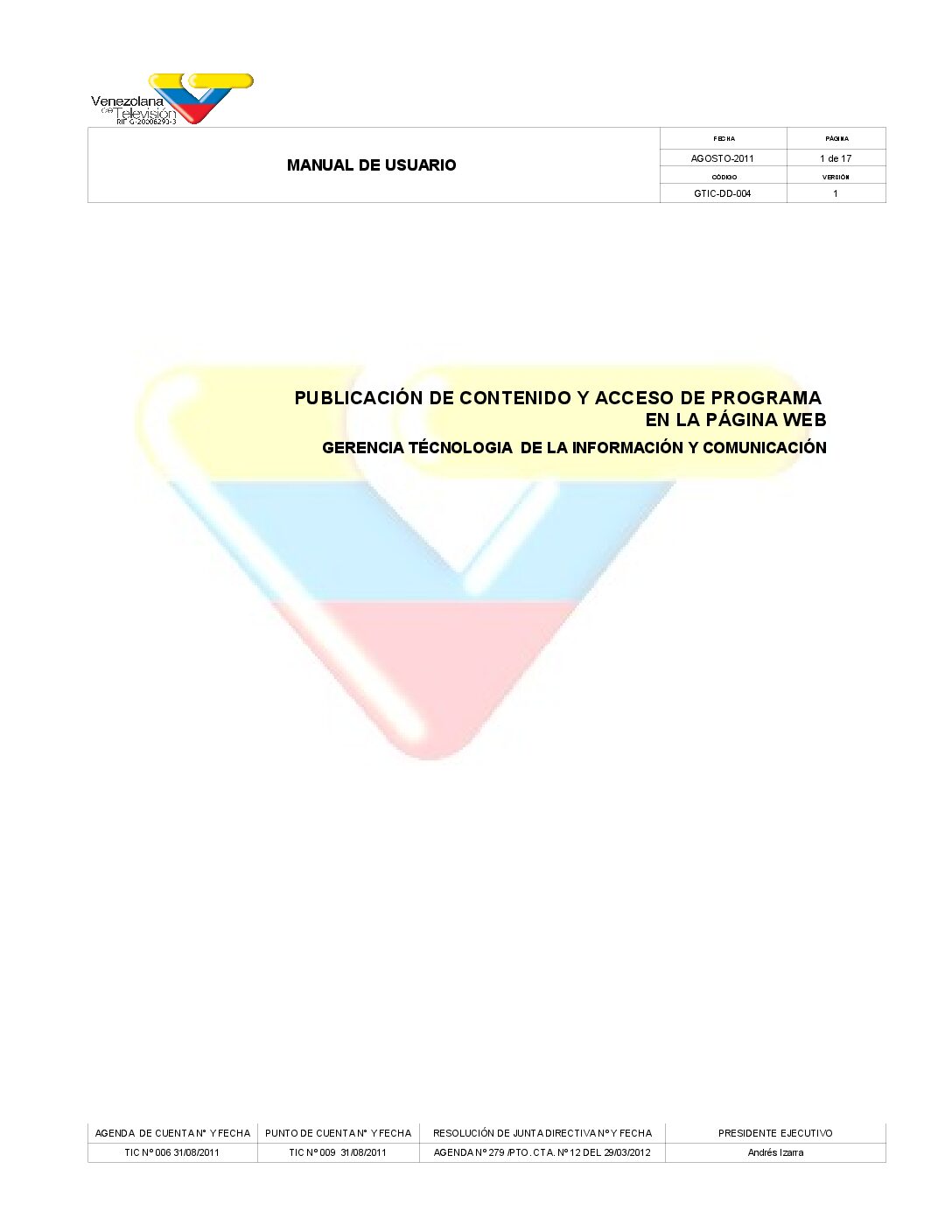 Publicación de Contenido y Acceso de programa en la Página WEB