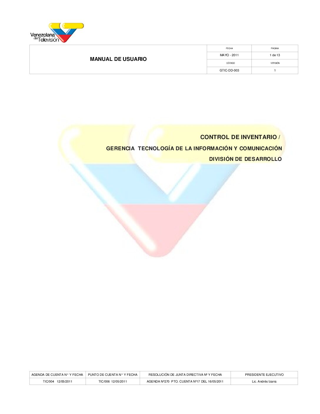 Sistema Control de Inventario