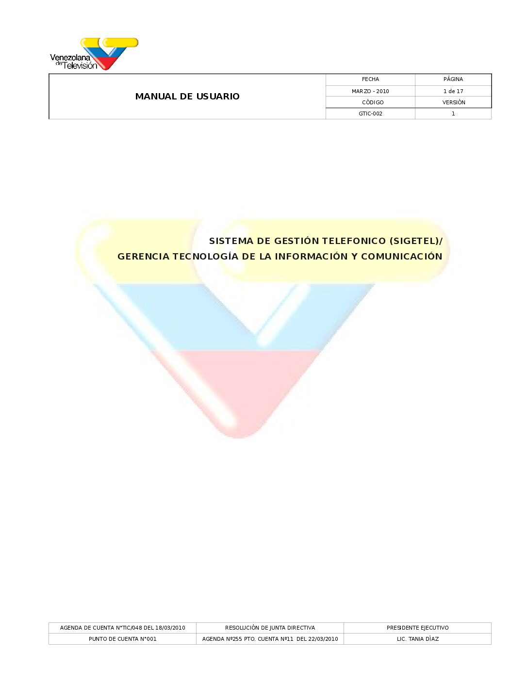 Sistema de Gestión Telefónico SIGETEL