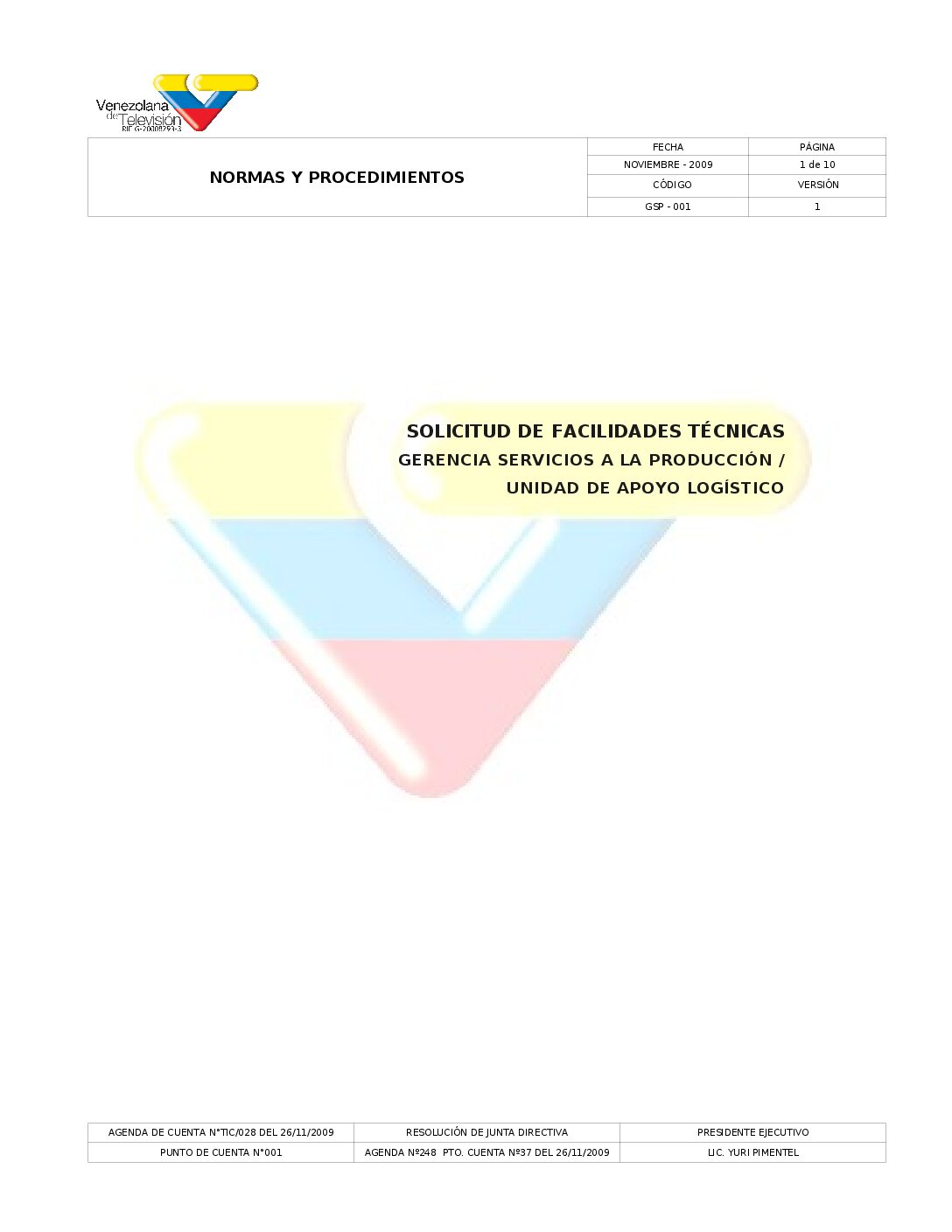 Solicitud de Facilidades Técnicas