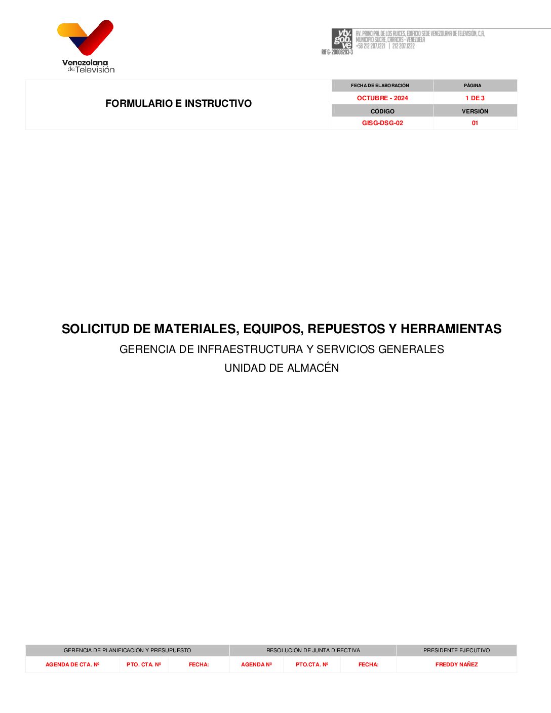 Solicitud de Materiales, Equipos, Respuestos y Herramientas