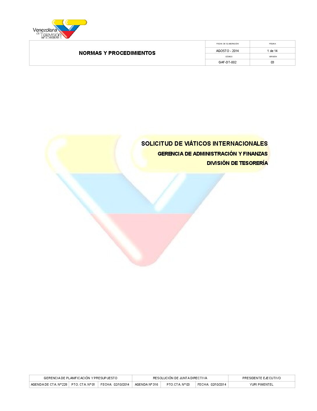 Solicitud de Viáticos Internacionales