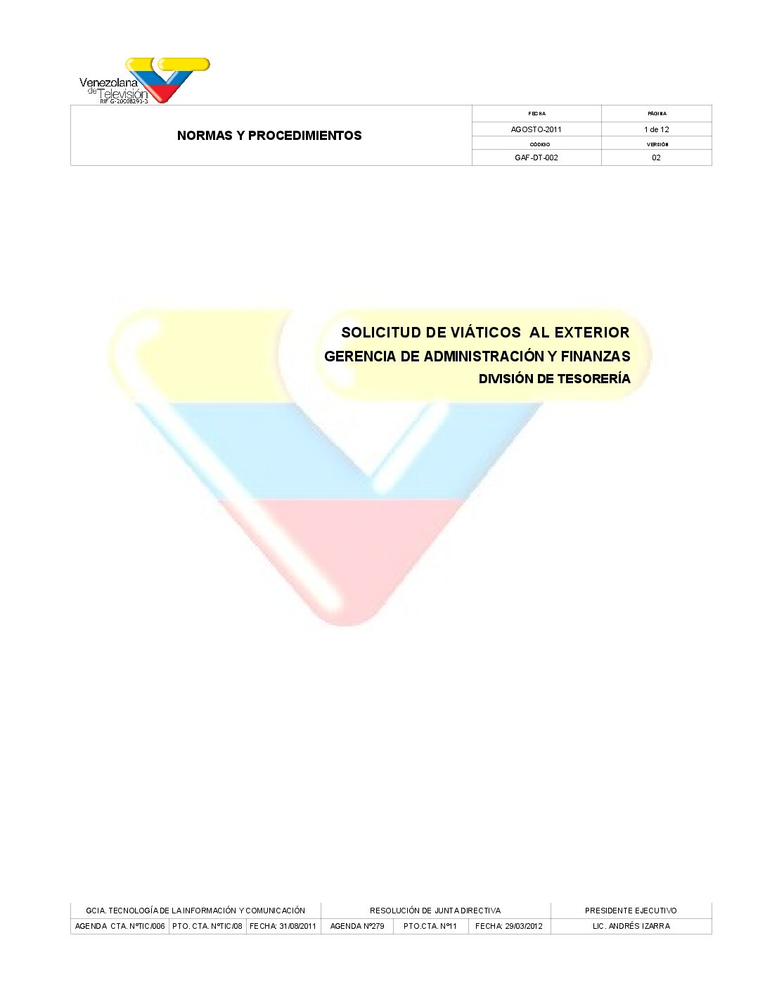 Solicitud de Viaticos al Exterior