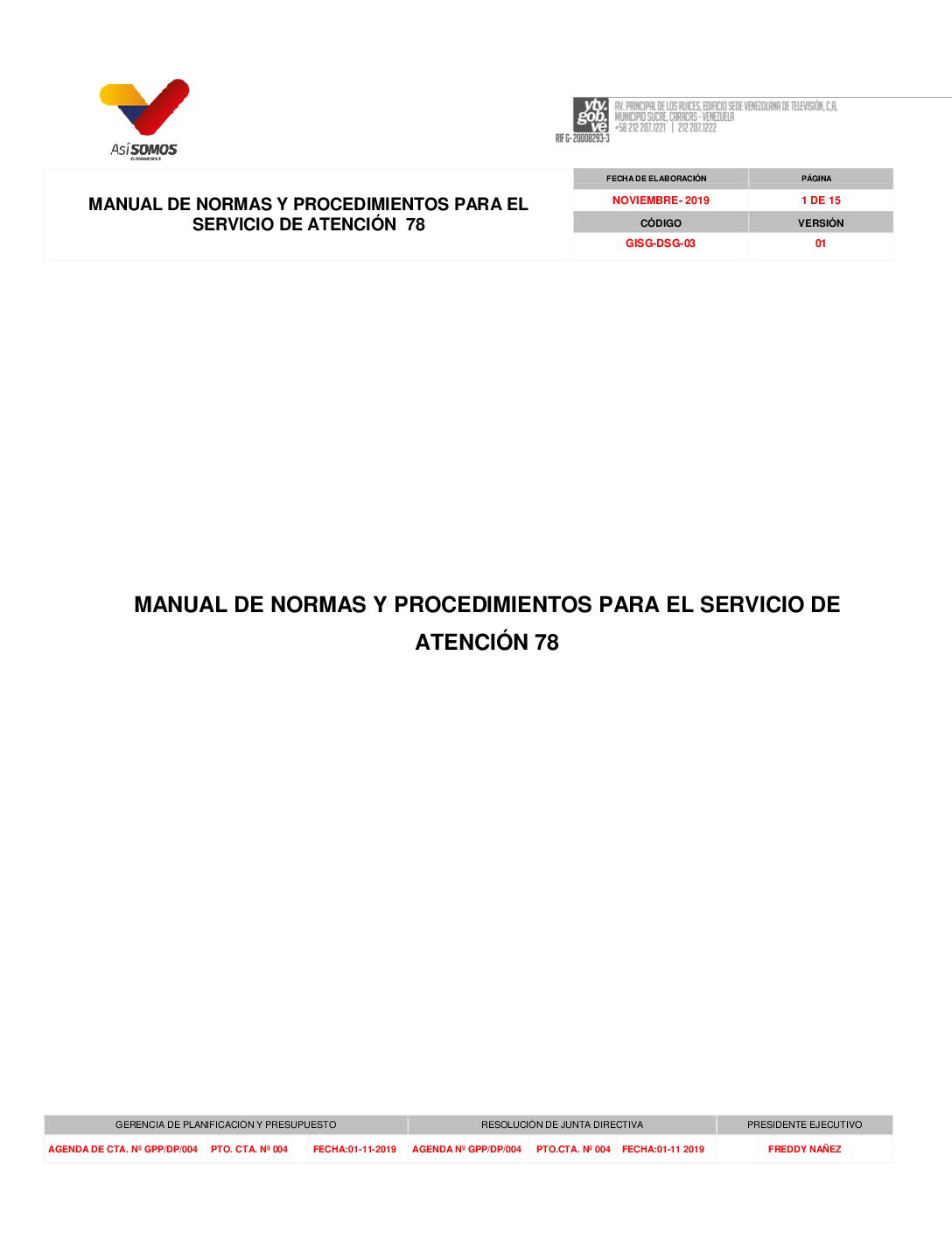 Solicitud para el Servicio 78