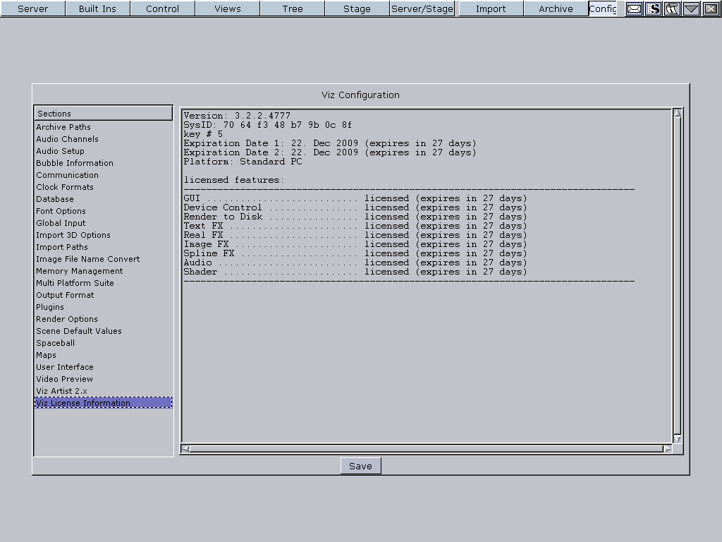 Viz License Information