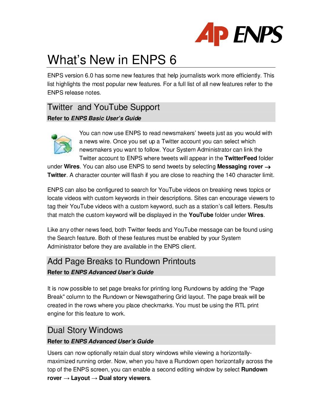 What’s New in ENPS 6.0