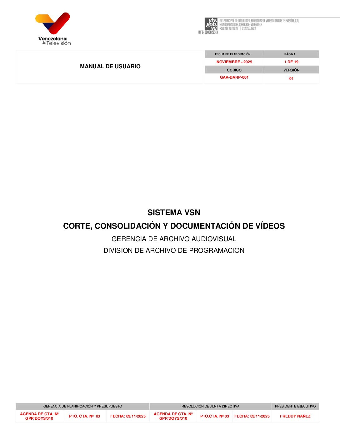 MU Corte, Consolidación y Documentación de Vídeos NOV 2025