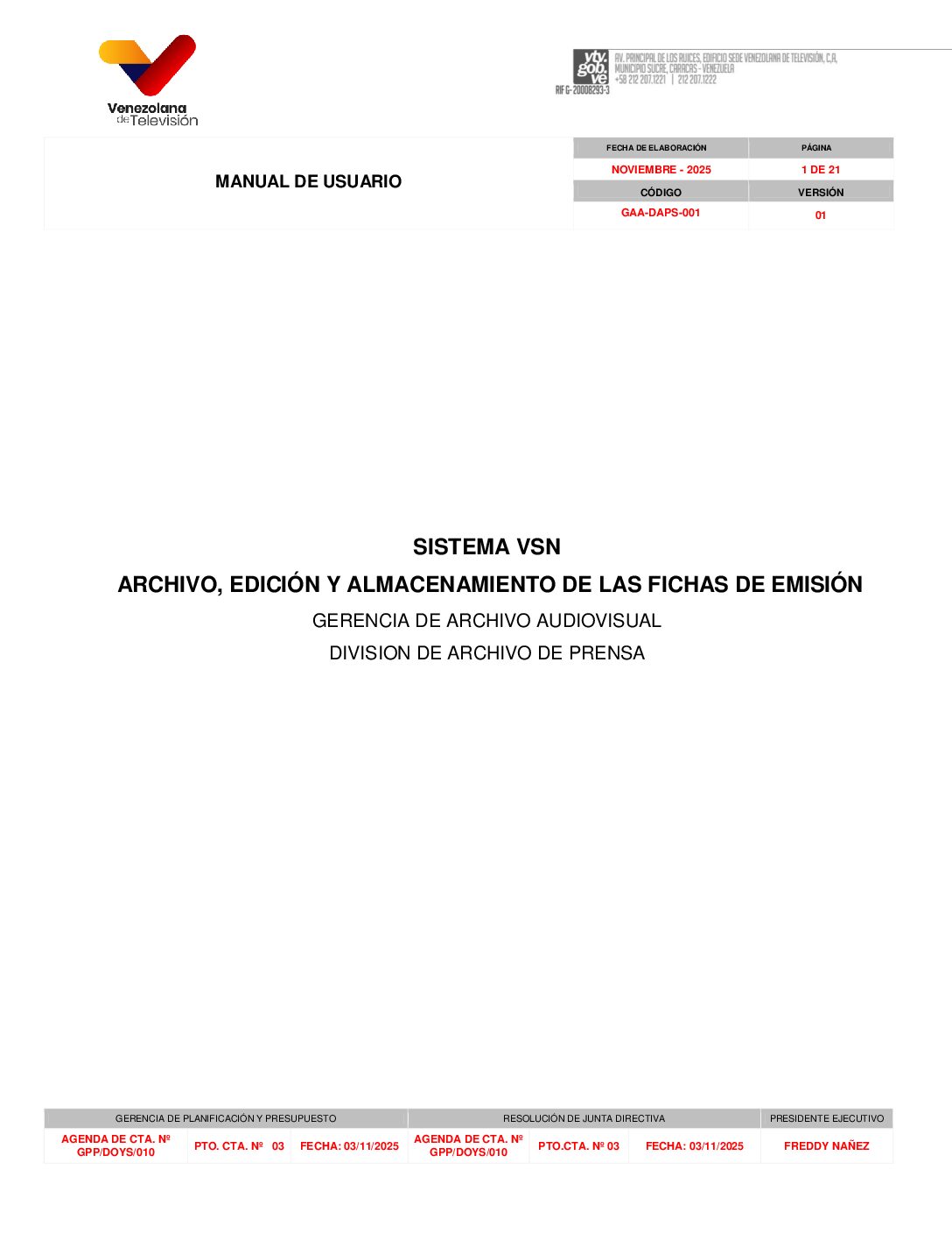 MU VSN Archivo, Edic y Almac de las Fichas de Emisión NOV 2025